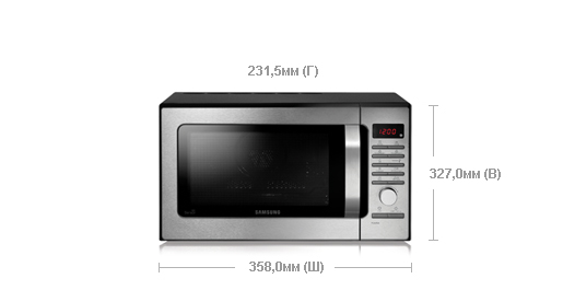 Микроволновки самсунг с грилем и конвекцией электронная Samsung MC285TATCSQ
