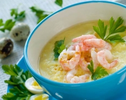 Крем суп-пюре с креветками - Фото №1